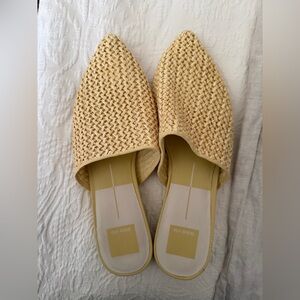 Butter Yellow Woven Mules